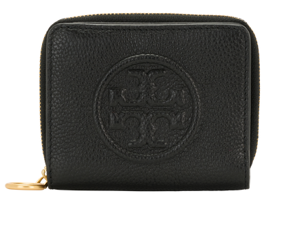 Tory Burch Logo Bifold Wallet, &pound;70, Accessories, Black, Leather, Front view